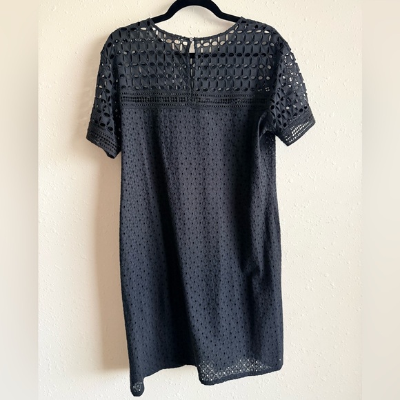Sundance Black Eyelet Cotton Shift Dress Cover Up Boho Beach Resort Size 14 - Picture 3 of 9